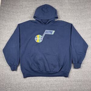 NBA Utah Jazz Hoodie Men's XL Blue NBA Basketball Pullover Sweatshirt Y2K